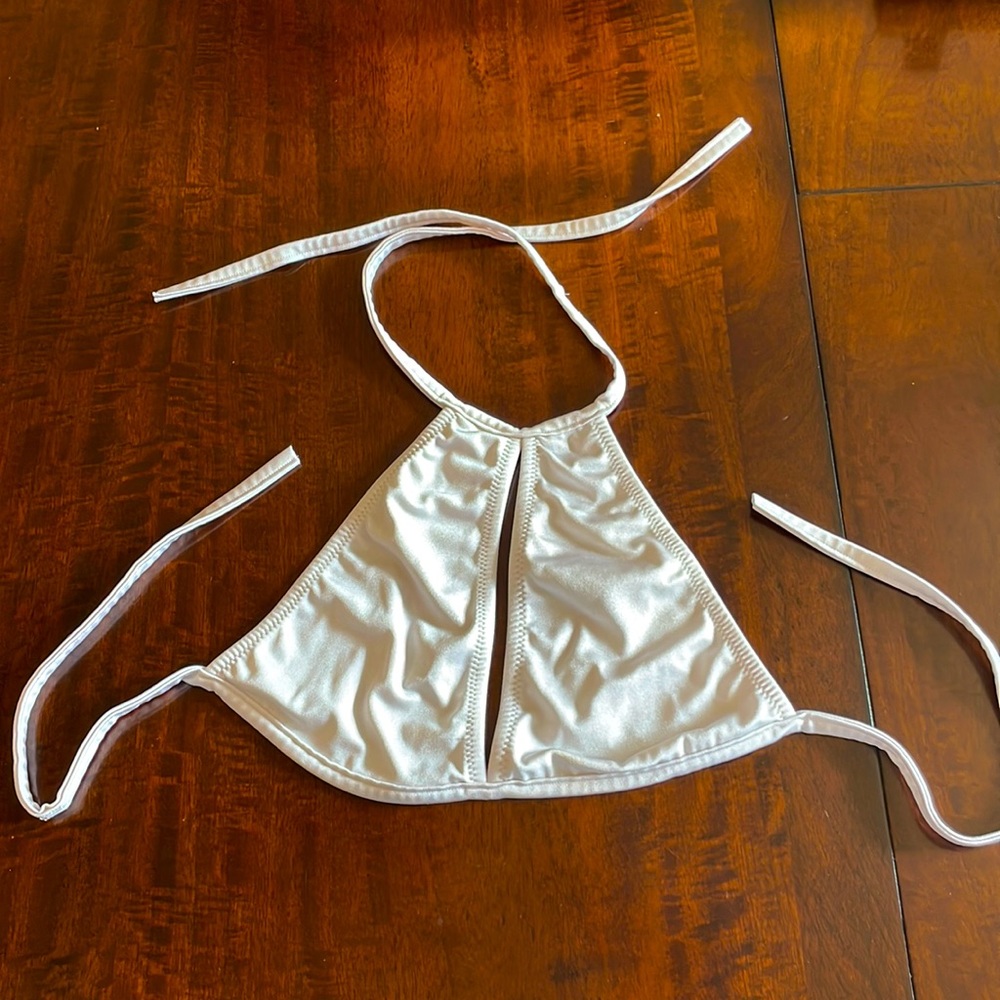 White keyhole halter top for festival or rave costumes